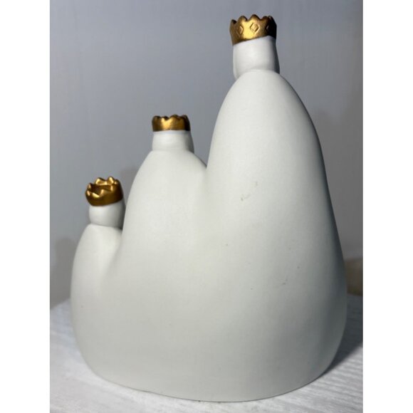 Partylite Three Wise Men Kings Tealight Candle Holder Glass Insert Gold Accents - Picture 2 of 8